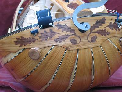End clasp view of custom Hurdy Gurdy by Chris Allen and Sabina Kormylo