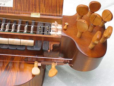 Key detail of custom Hurdy Gurdy by Chris Allen and Sabina Kormylo