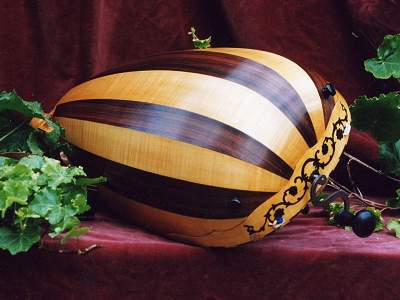 Back detail of Pimpard Hurdy Gurdy by Chris Allen and Sabina Kormylo