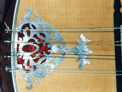 Tail detail of Vinaccia Mandolin by Chris Allen and Sabina Kormylo