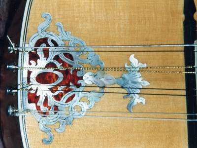 Tail detail of Vinaccia Mandolin by Chris Allen and Sabina Kormylo